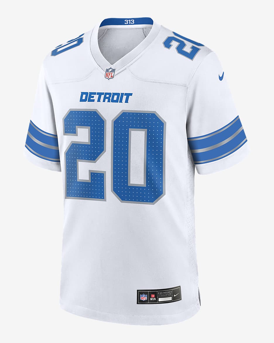 Jersey de futbol americano Nike de la NFL Game para hombre Barry Sanders Detroit Lions. Nike